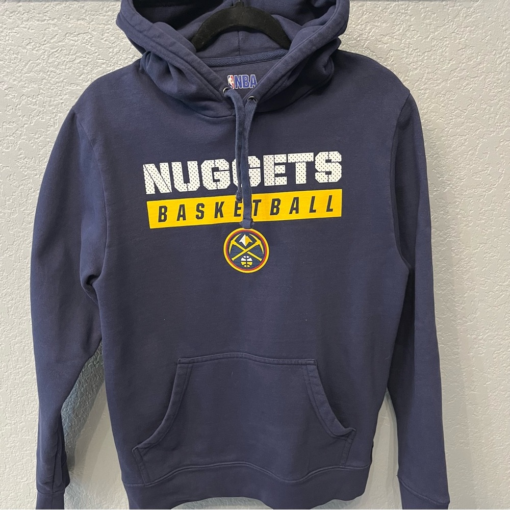 Denver Nuggets hoodie NBA Mens M Blue Long Sleeve Pullover Sweatshirt Basketball